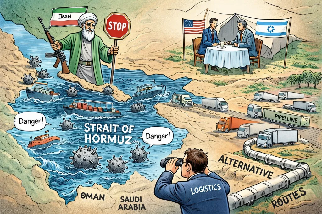 Iran Tegaskan Kendali Strategis di Selat Hormuz sebagai Instrumen Diplomasi Global. (Ilustrasi dibuat oleh AI).